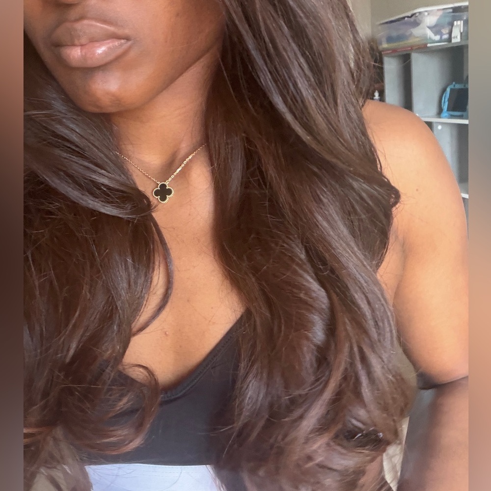 Natural Black Lace Front Wig with Middle Part